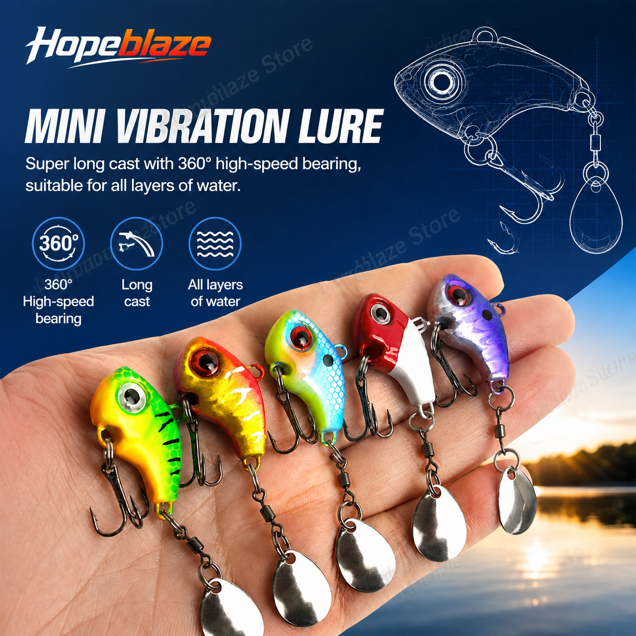 Hopeblaze 5pcs vibrating VIB f – Fishing Lure Swimbait Bewertung und Preis